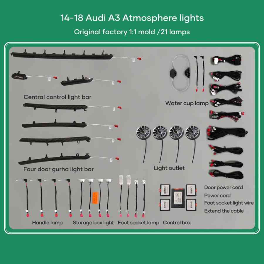 DIQ AMBIENT AUDI A3 8V (Digital iQ Ambient Light Audi A3 mod. 2013-2018, 25 Lights with Airvent)