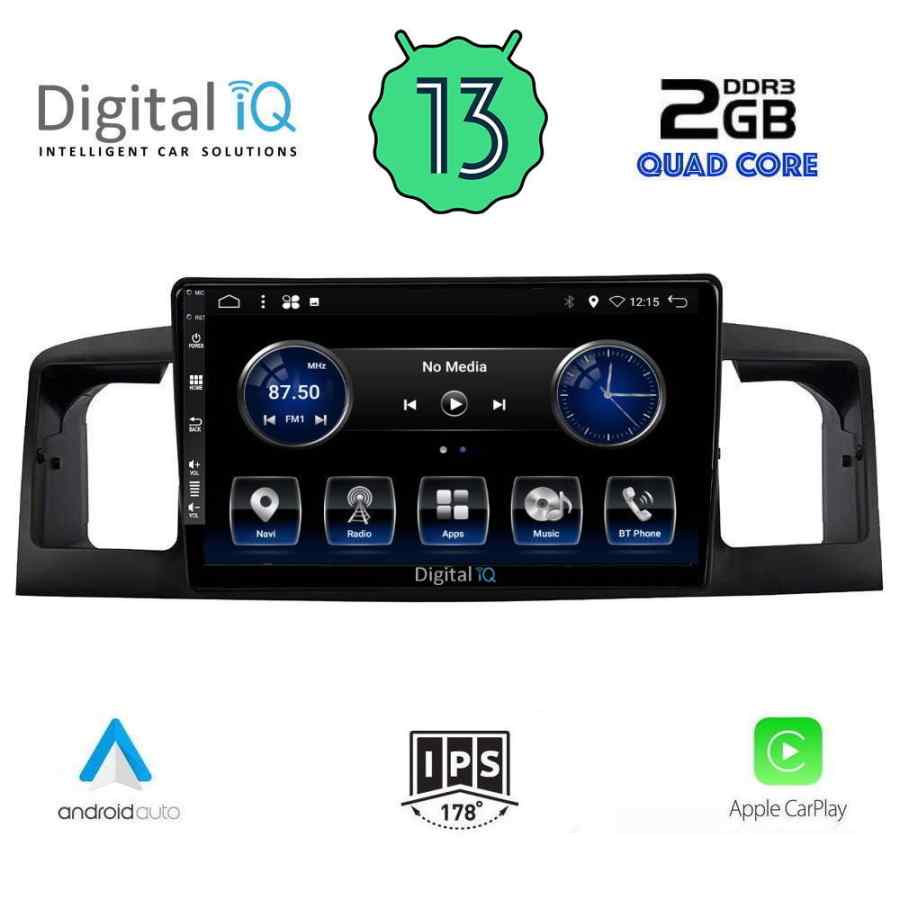 DIGITAL IQ BXH 3712_CPA (9inc) MULTIMEDIA TABLET for TOYOTA COROLLA mod. 2001-2006